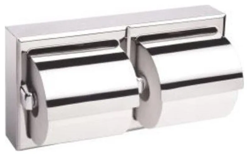 Bobrick B-6999 Wall Mounted Double Post Toilet Paper Holder - Satin Stainless