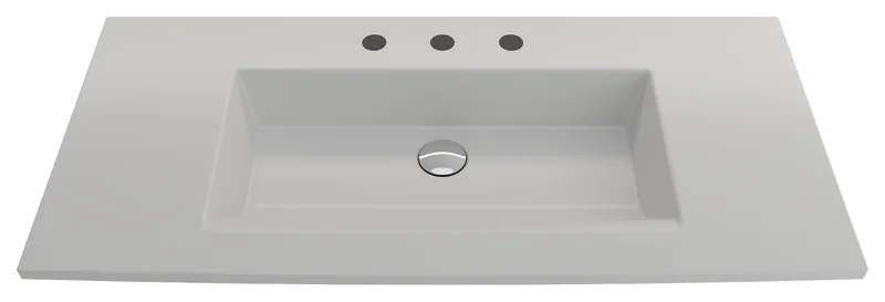 BOCCHI 1105-002-0127 Ravenna 3-Hole Wall-Mounted Fireclay Sink In Matte White