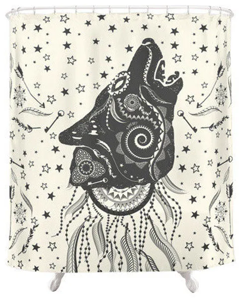 Boho Wolf Shower Curtain