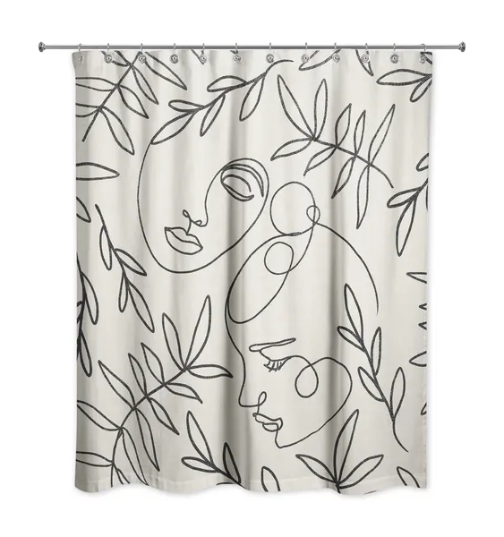 Botanical Faces 71"x74" Shower Curtain