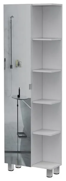 Bowery Hill Linen Mirror Cabinet in White