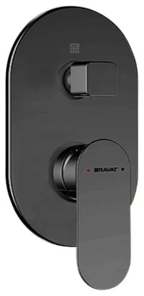 Bravat Shower Valve Mixer 2-Way Concealed Wall Mounted, Dark Oil Rubbed Bronze