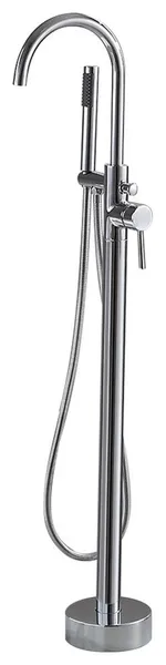 Brewst Brass Freestanding Bathtub Faucet Floor Mount, Handshower Chrome