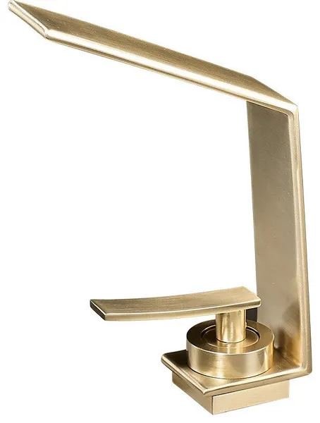 Brushed Gold Solid Brass Bathroom Sink Faucet