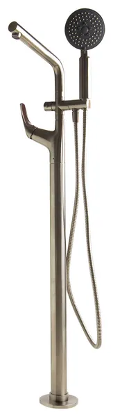 Brushed Nickel Floor Mounted Tub Filler/Mixer With Additional Shower Head