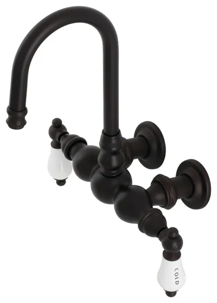 CA3T5 3-3/8" Wall Mount Clawfoot Tub Faucet, Oil Rubbed Bronze