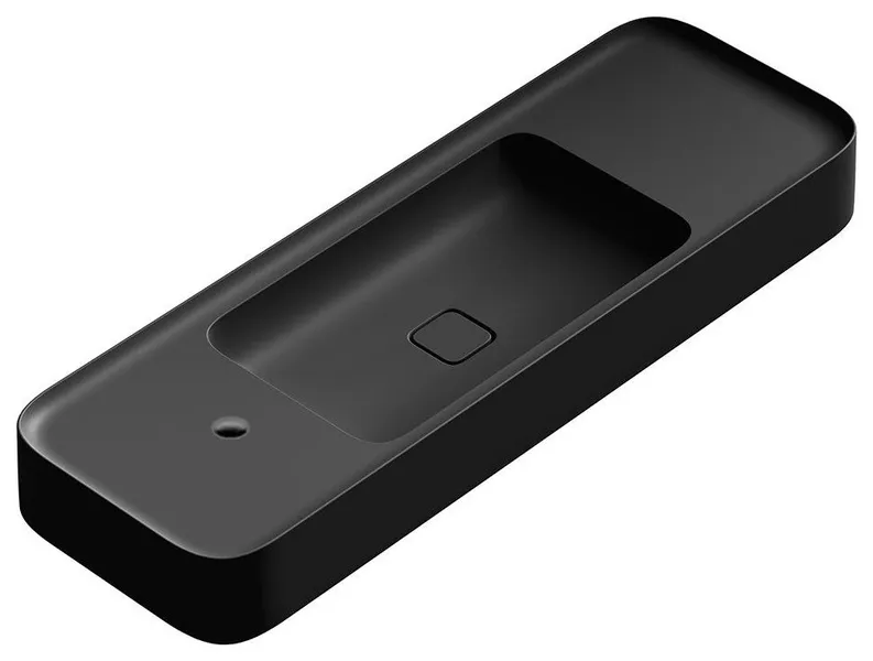 Cameo 120.40 Wall Mount/Vessel Bathroom Sink in Matte Black with 1 Faucet Hole