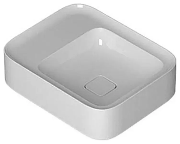 Cameo 50.40 Wall Mount/Vessel Bathroom Sink in Glossy White without Faucet Hole