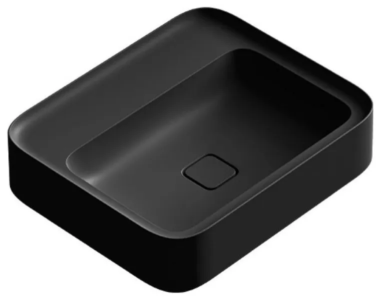 Cameo 60.50 Wall Mount/Vessel Bathroom Sink in Matte Black without Faucet Hole