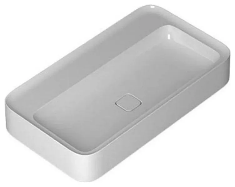 Cameo 90.50 Wall Mount/Vessel Bathroom Sink in Glossy White without Faucet Hole