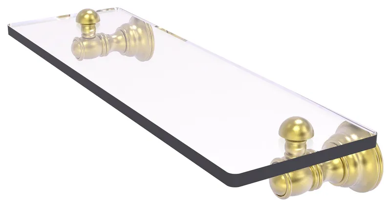 Carolina 16" Glass Shelf, Satin Brass