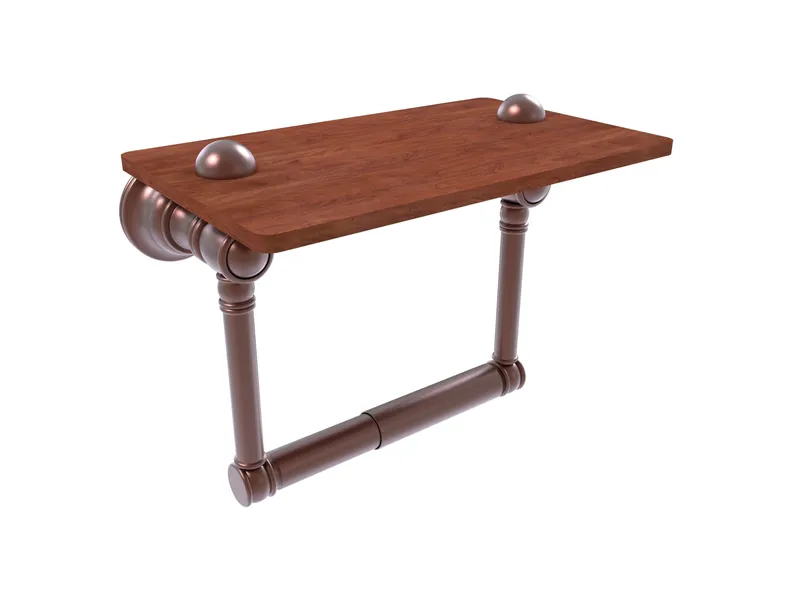 Carolina 2 Post Toilet Paper Holder with Wood Shelf