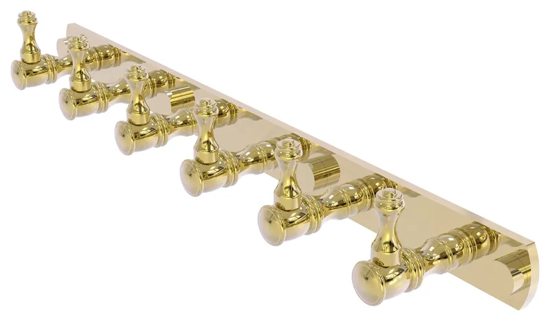 Carolina 6 Position Tie and Belt Rack, Unlacquered Brass