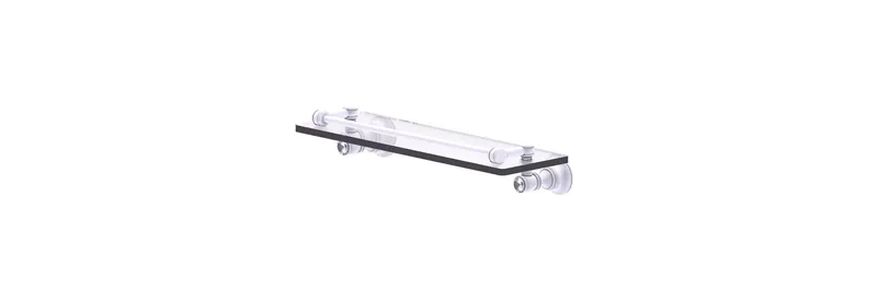 Carolina Crystal 16" Glass Shelf with Gallery Rail, Matte White