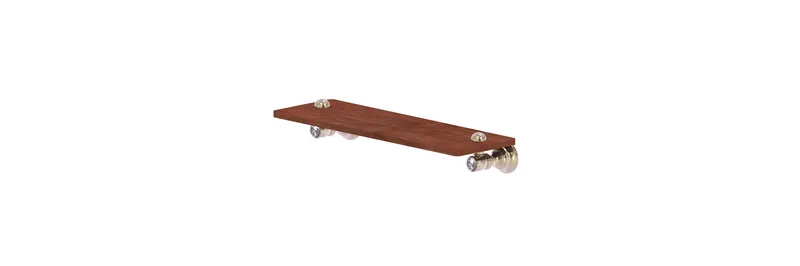 Carolina Crystal 16" Wood Shelf, Antique Pewter