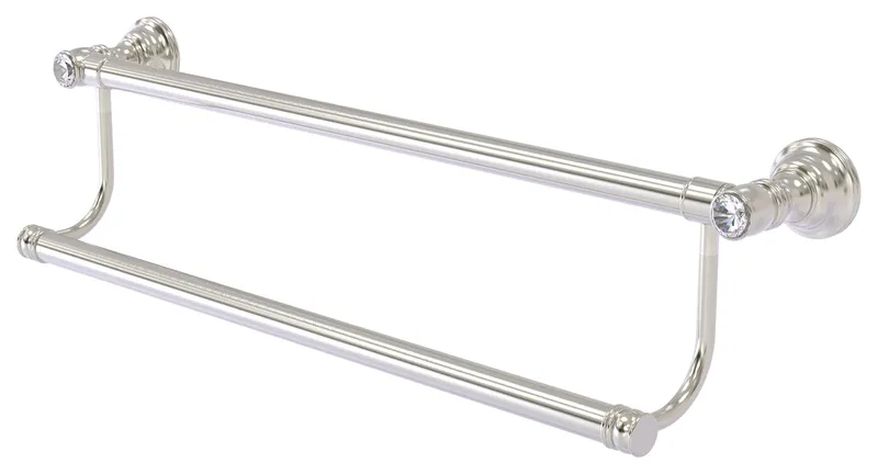 Carolina Crystal 18" Double Towel Bar, Satin Nickel