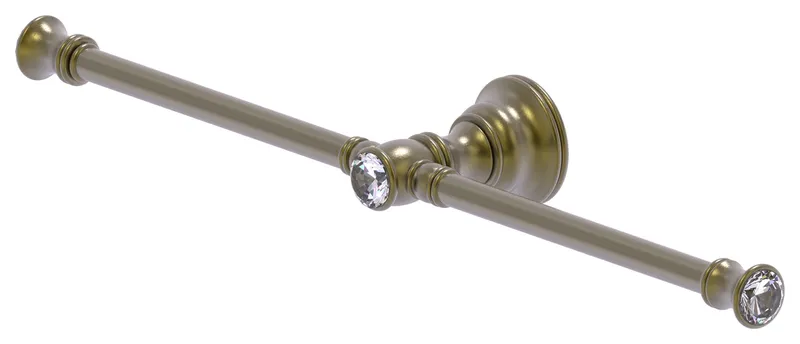 Carolina Crystal 2 Arm Guest Towel Holder, Antique Brass