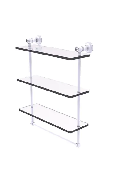 Carolina Crystal Collection 16"Triple Glass Shelf With Towel Bar