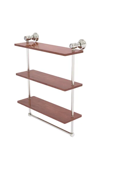 Carolina Crystal Collection 22"Triple Wood Shelf With Towel Bar