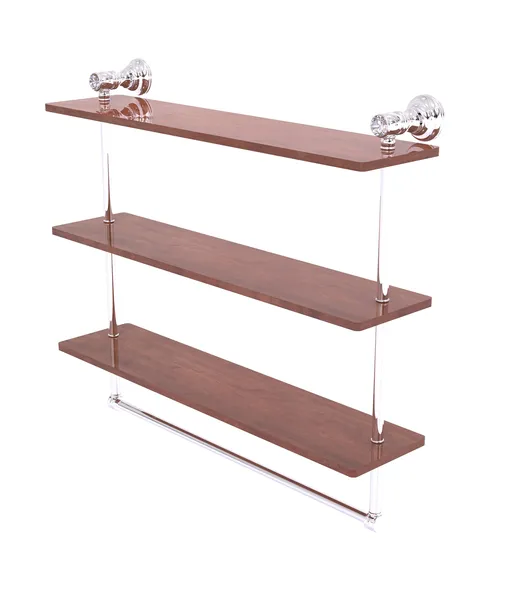 Carolina Crystal Collection 22"Triple Wood Shelf With Towel Bar