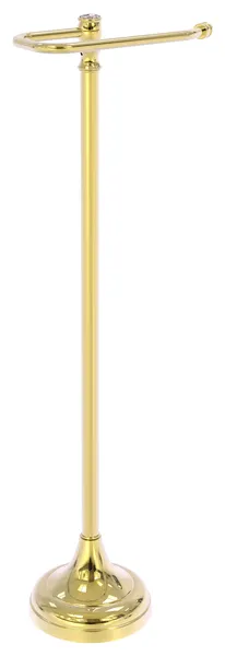Carolina Crystal Free Standing Euro Style Toilet Paper Holder, Unlacquered Brass