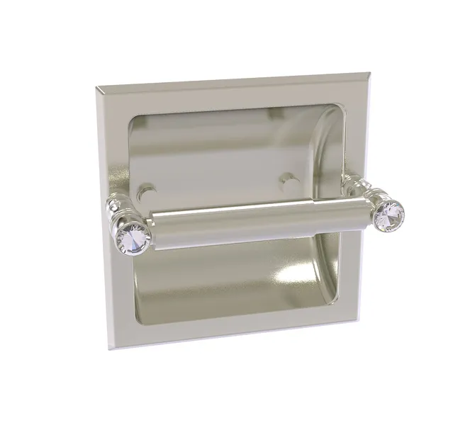 Carolina Crystal Recessed Toilet Paper Holder, Satin Nickel