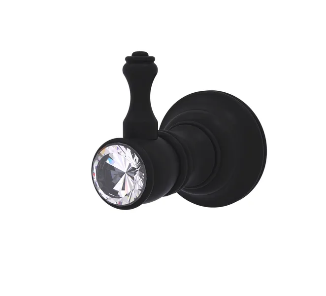 Carolina Crystal Robe Hook, Matte Black