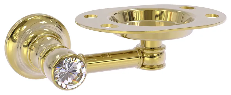 Carolina Crystal Tumbler and Toothbrush Holder, Unlacquered Brass
