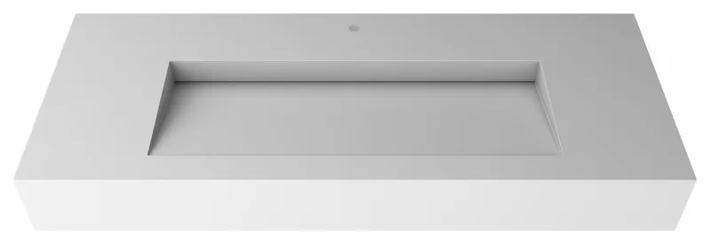 CastelloUSA Pyramid Solid Surface Bathroom Vanity Top, White, 48", Standard