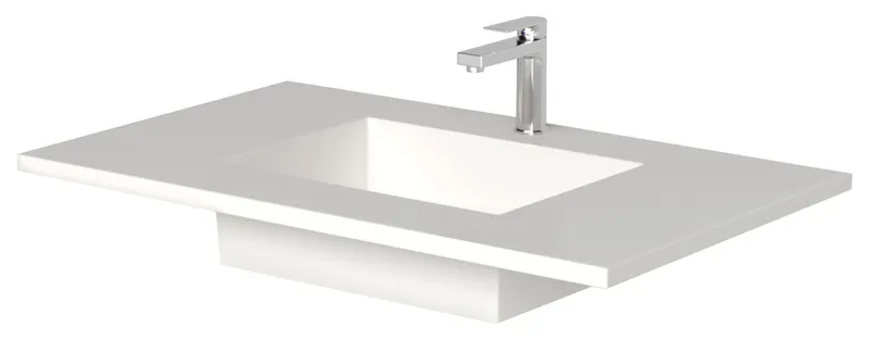 CastelloUSA Serenity Bathroom Vanity Top With Sink, White, 36", Standard