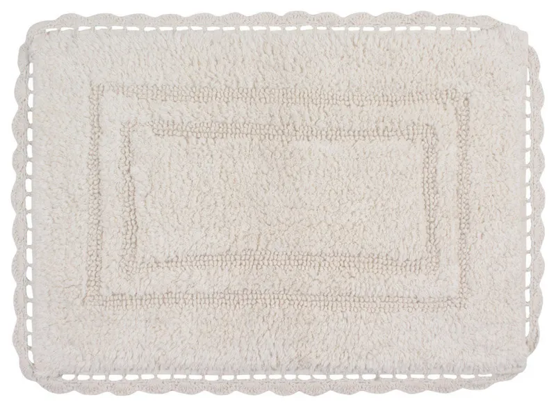 Casual Elegance Reversible Bath Rugs Set, 17x24 Rectangle, Ivory