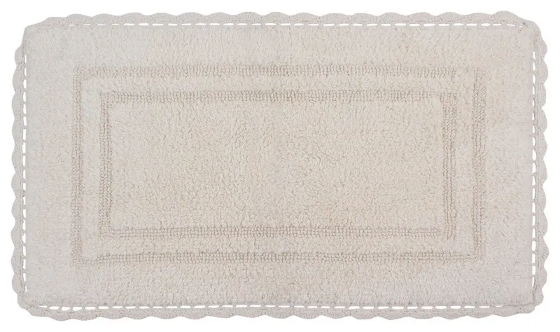 Casual Elegance Reversible Bath Rugs Set, 21x34 Rectangle, Ivory