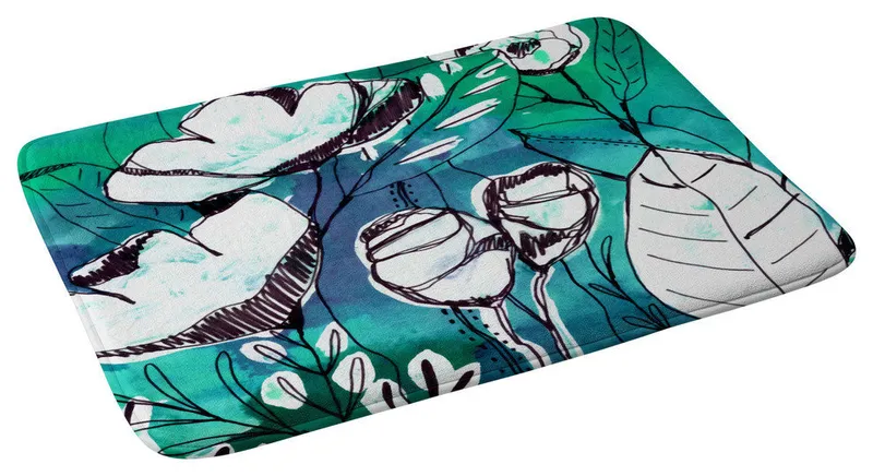 Cayenablanca Abstract Garden Memory Foam Bath Mat