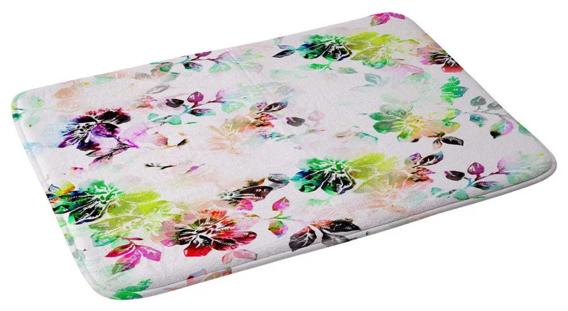 Cayenablanca Romantic Flowers Memory Foam Bath Mat