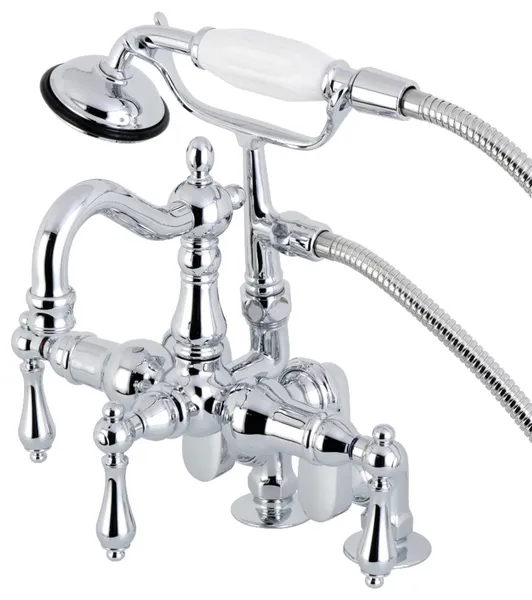 CC6014T1 Clawfoot Tub Faucet With Hand Shower, Polished Chrome