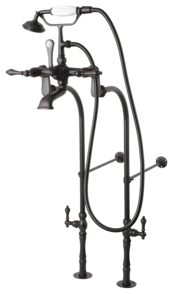 CCK103T5 Freestanding Clawfoot Tub Faucet With Supply Line, Oil Rubbed Bronze