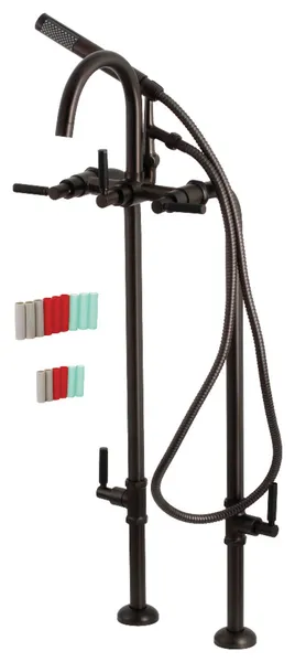 CCK8105DKL Freestanding Tub Faucet, Supply Line, Stop Valve, Oil Rubbed Bronze