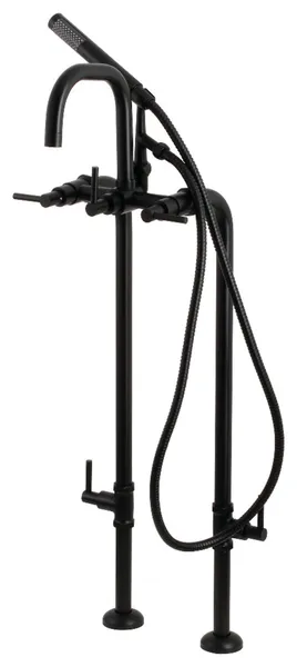 CCK8400DL Freestanding Tub Faucet With Supply Line, Stop Valve, Matte Black
