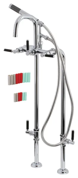CCK8401DKL Freestanding Tub Faucet With Supply Line, Stop Valve, Polished Chrome