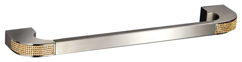 Cecilia Gold Swarovski Crystals Towel Bar. Polished Chrome-Gold, 23.6"