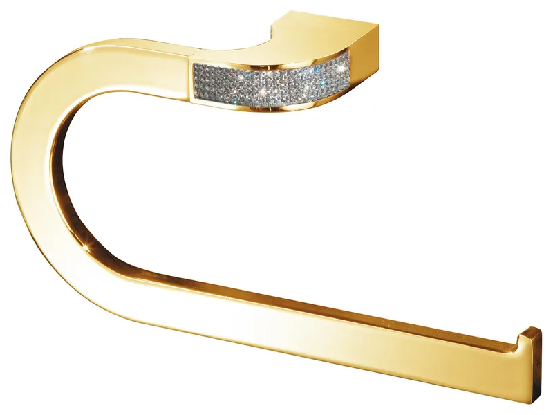 Cecilia Luxury Gold towel ring with Clear Swarovski crystals, Large Towel Ring