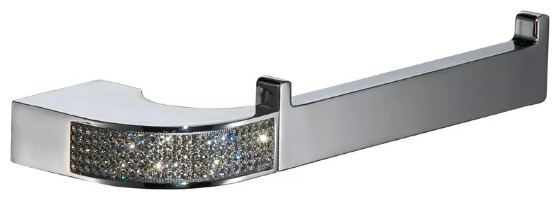 Cecilia Swarovski Crystals Toilet Paper Holder Without Lid, Polished Chrome