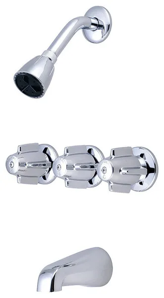 Central Brass Three Handle Tub & Shower Set