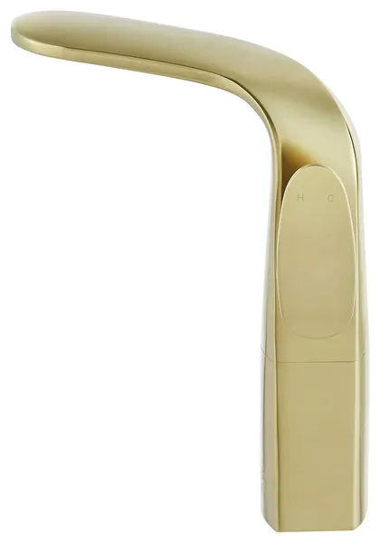 Chateau Single Hole, Single-Handle, High Arc Bathroom Faucet in Brushed Gold