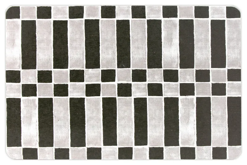 Checker Black Stone Quick Drying Mat