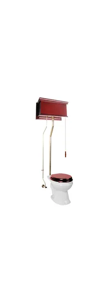 Cherry High Tank Pull Chain Toilet White Round Brass |