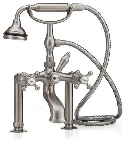 Cheviot Products 5100 Series Extra-Tall Deck-Mount Tub Filler, Brushed Nickel