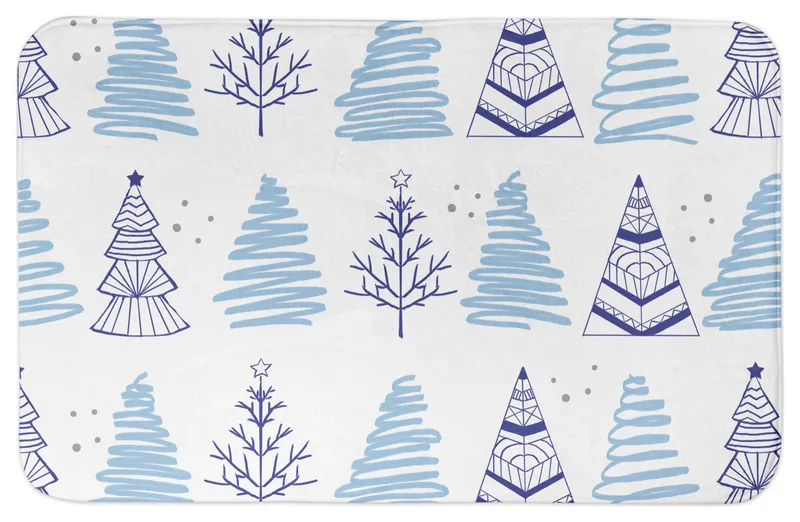 Christmas Tree Doodle 34x21 Bath Mat