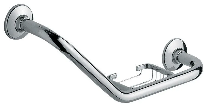 Chrome Grab Bar With Reversible Soap Holder