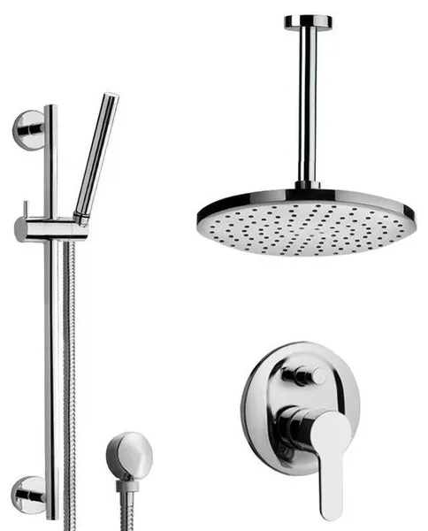 Chrome Shower Set with 10" Rain Ceiling Shower Head and Hand Shower